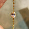 Vintage Oval Gemstone Gold Beaded Bracelet - floysun