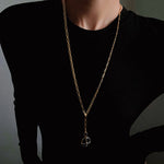 Vintage Oval Gemstone Long Necklace - floysun