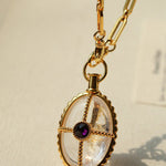 Vintage Oval Gemstone Long Necklace - floysun