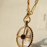 Vintage Oval Gemstone Long Necklace - floysun