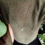 Vintage Oval Gemstone Long Necklace - floysun