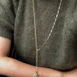 Vintage Oval Gemstone Long Necklace - floysun