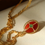 Vintage Oval Gemstone Long Necklace - floysun