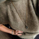 Vintage Oval Gemstone Long Necklace - floysun