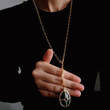 Vintage Oval Gemstone Long Necklace - floysun