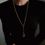 Vintage Oval Gemstone Long Necklace - floysun