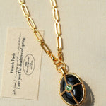 Vintage Oval Gemstone Long Necklace - floysun