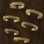 Vintage Palace Lace Filigree Open Cuff Stackable Bracelet - floysun