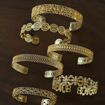Vintage Palace Lace Filigree Open Cuff Stackable Bracelet - floysun