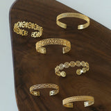 Vintage Palace Lace Filigree Open Cuff Stackable Bracelet - floysun