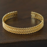 Vintage Palace Lace Filigree Open Cuff Stackable Bracelet - floysun
