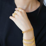 Vintage Palace Lace Filigree Open Cuff Stackable Bracelet - floysun