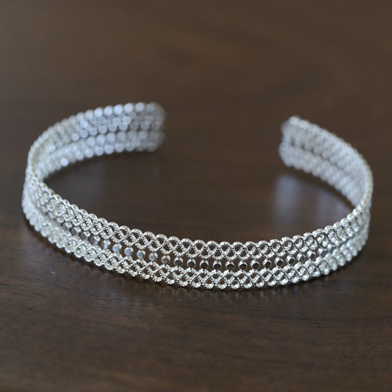 Vintage Palace Lace Filigree Open Cuff Stackable Bracelet - floysun