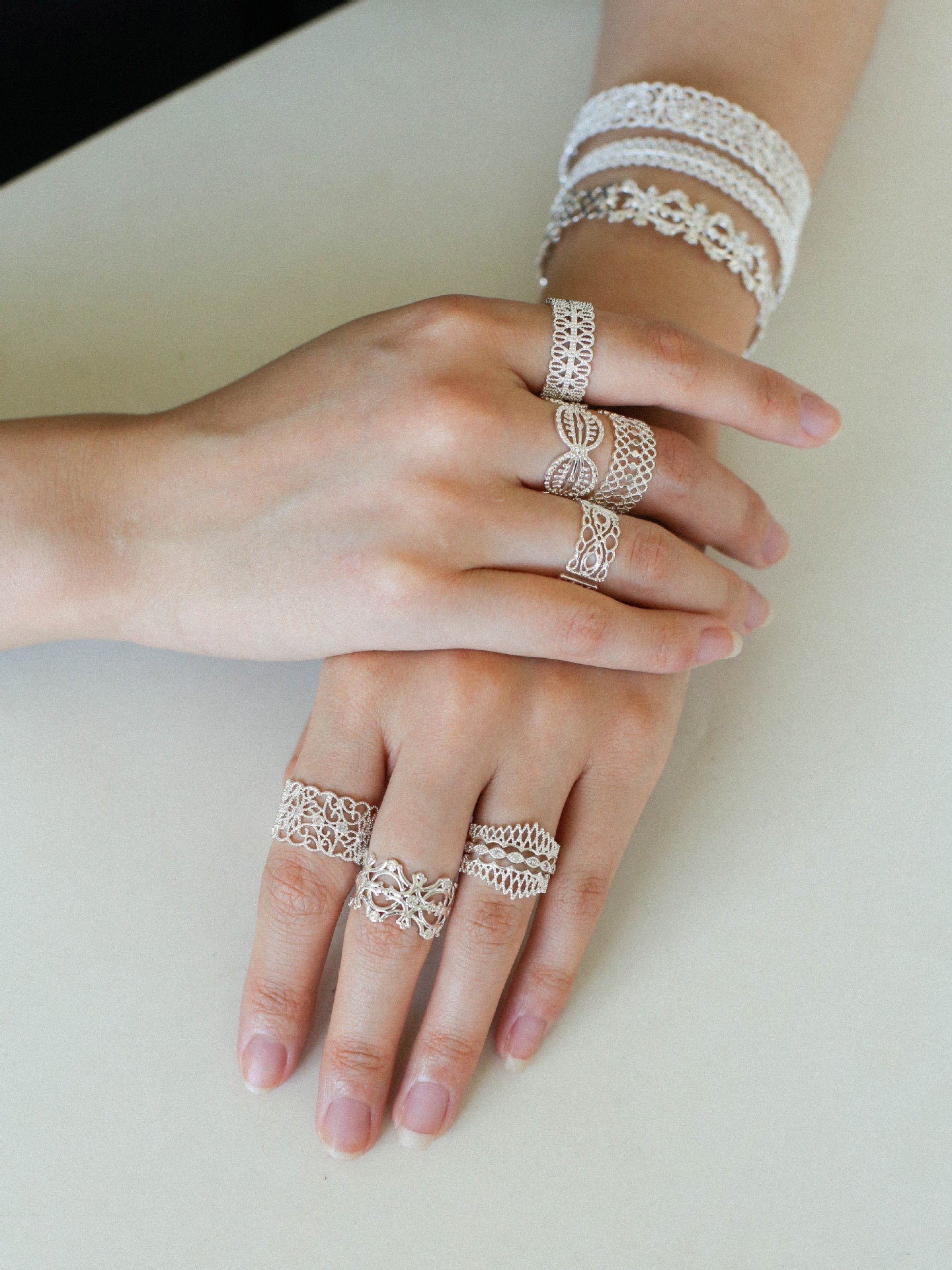 Vintage Palace Lace Filigree Zircon Open Ring - floysun