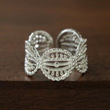Vintage Palace Lace Filigree Zircon Open Ring - floysun