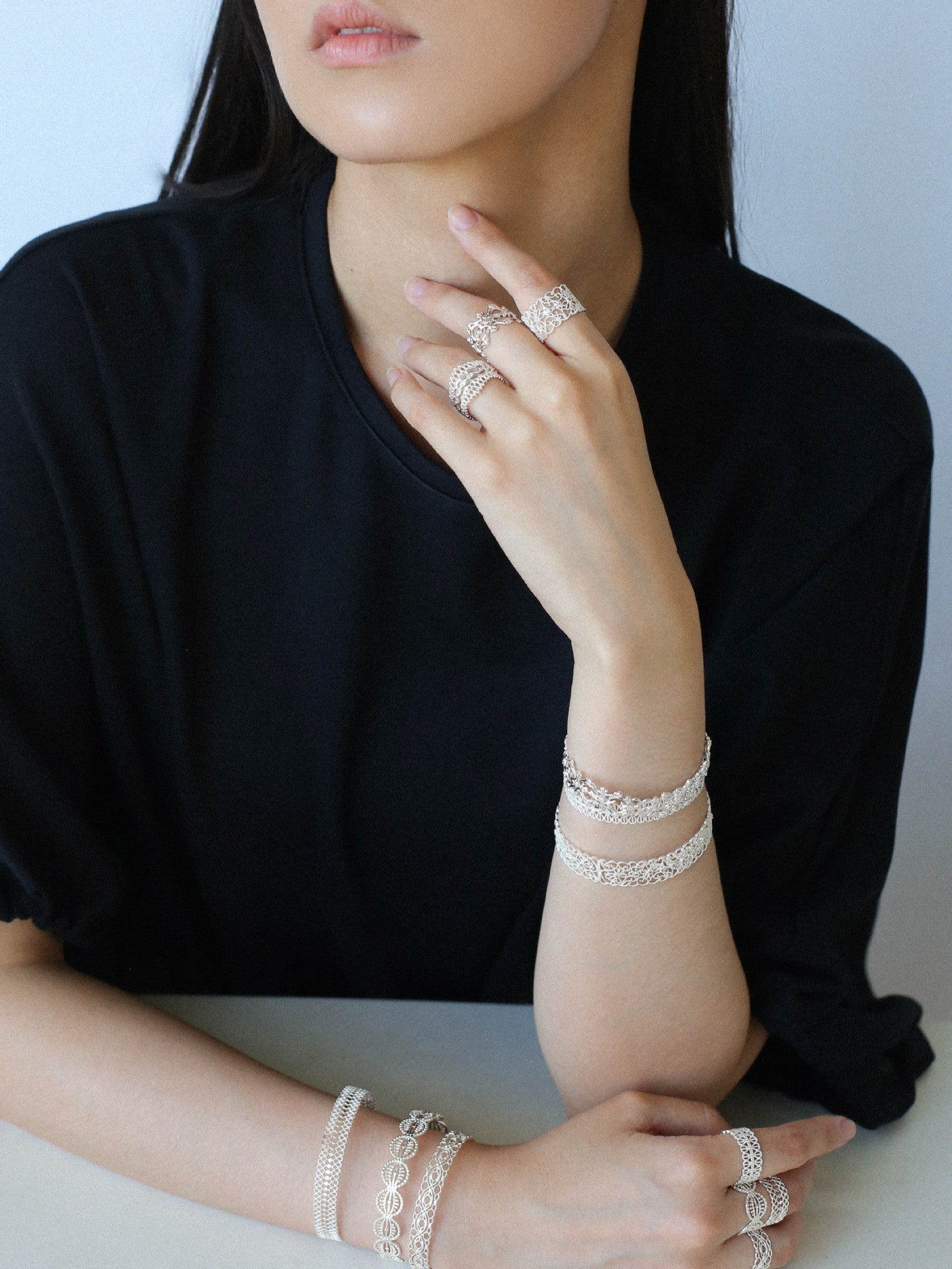 Vintage Palace Lace Filigree Zircon Open Ring - floysun