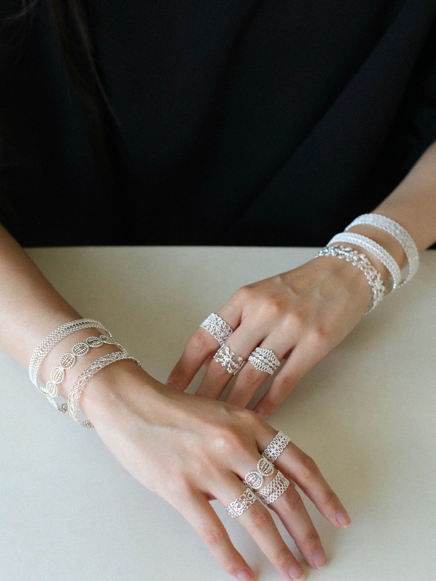 Vintage Palace Lace Filigree Zircon Open Ring - floysun