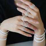 Vintage Palace Lace Filigree Zircon Open Ring - floysun