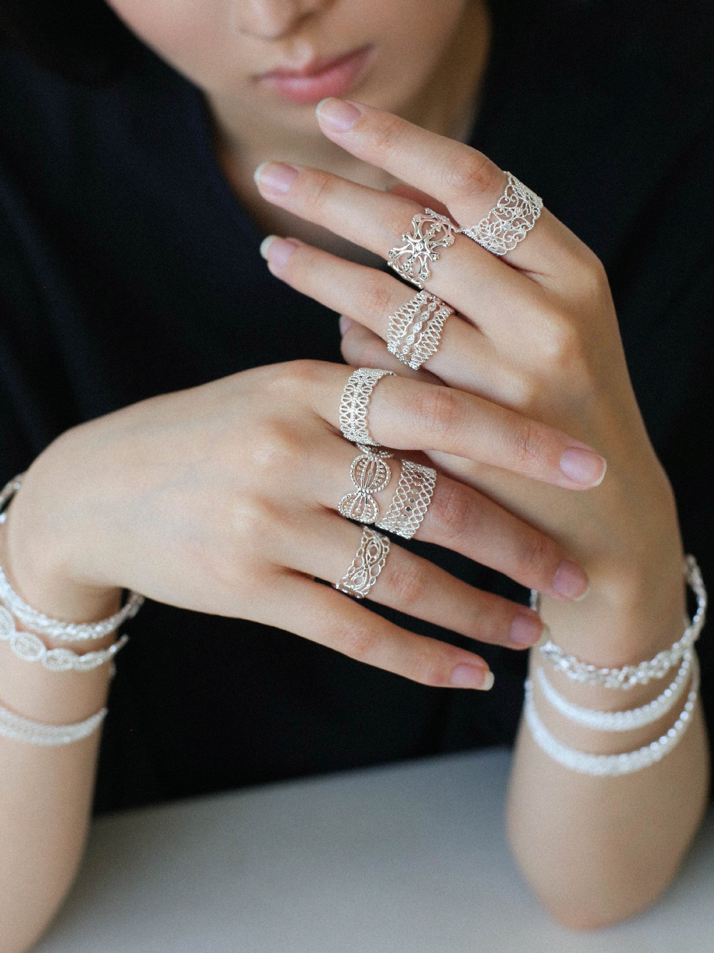 Vintage Palace Lace Filigree Zircon Open Ring - floysun