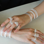 Vintage Palace Lace Filigree Zircon Open Ring - floysun