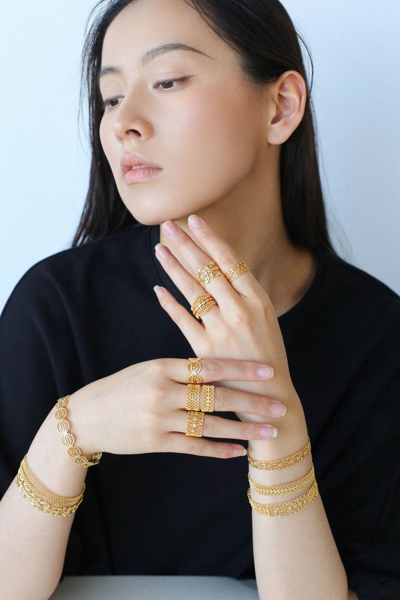 Vintage Palace Lace Filigree Zircon Open Ring - floysun