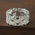 Vintage Palace Lace Filigree Zircon Open Ring - floysun