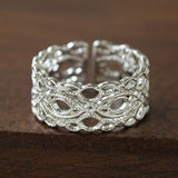 Vintage Palace Lace Filigree Zircon Open Ring - floysun