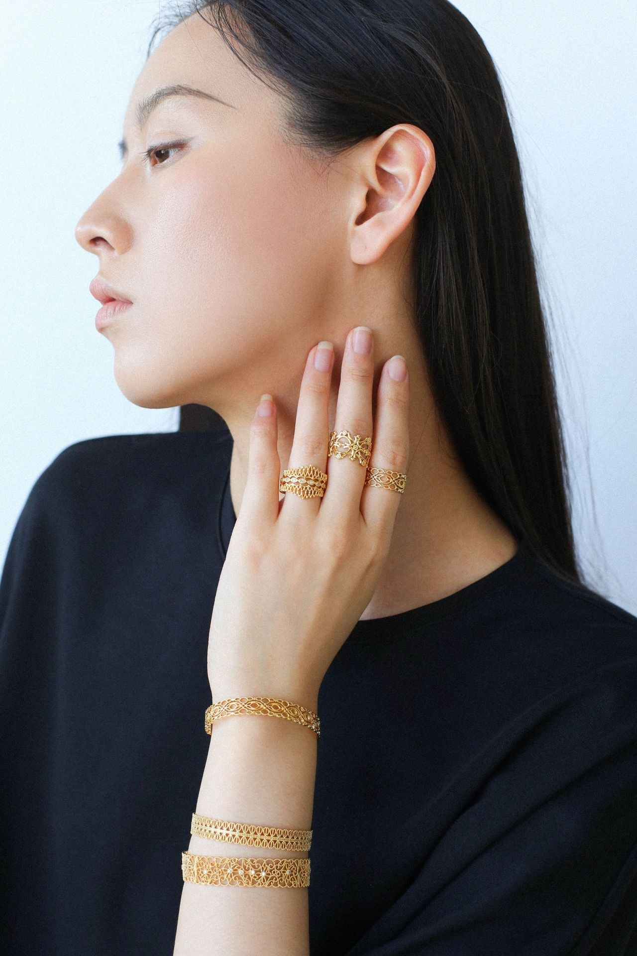 Vintage Palace Lace Filigree Zircon Open Ring - floysun