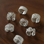 Vintage Palace Lace Filigree Zircon Open Ring - floysun