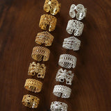 Vintage Palace Lace Filigree Zircon Open Ring - floysun
