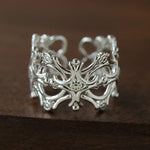 Vintage Palace Lace Filigree Zircon Open Ring - floysun