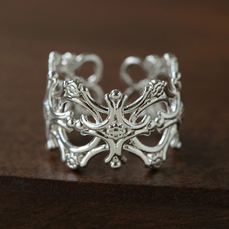 Vintage Palace Lace Filigree Zircon Open Ring - floysun