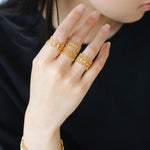 Vintage Palace Lace Filigree Zircon Open Ring - floysun