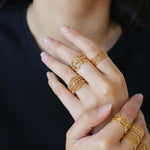 Vintage Palace Lace Filigree Zircon Open Ring - floysun