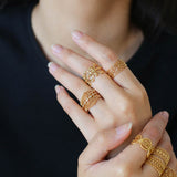Vintage Palace Lace Filigree Zircon Open Ring - floysun