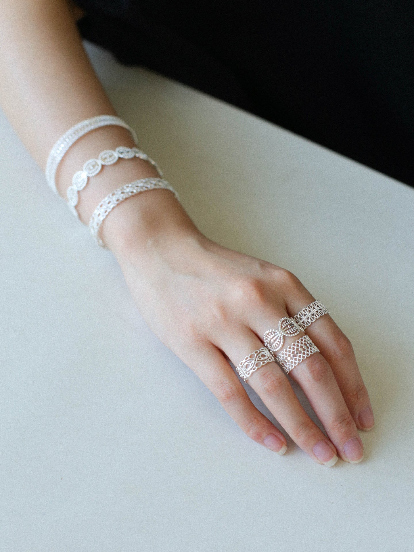 Vintage Palace Lace Filigree Zircon Open Ring - floysun
