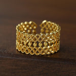Vintage Palace Lace Filigree Zircon Open Ring - floysun