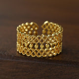Vintage Palace Lace Filigree Zircon Open Ring - floysun