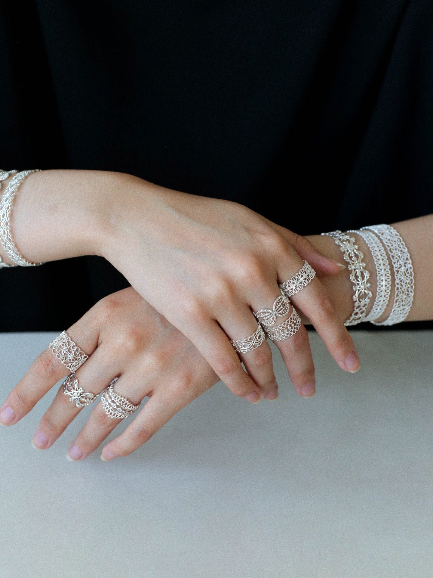 Vintage Palace Lace Filigree Zircon Open Ring - floysun