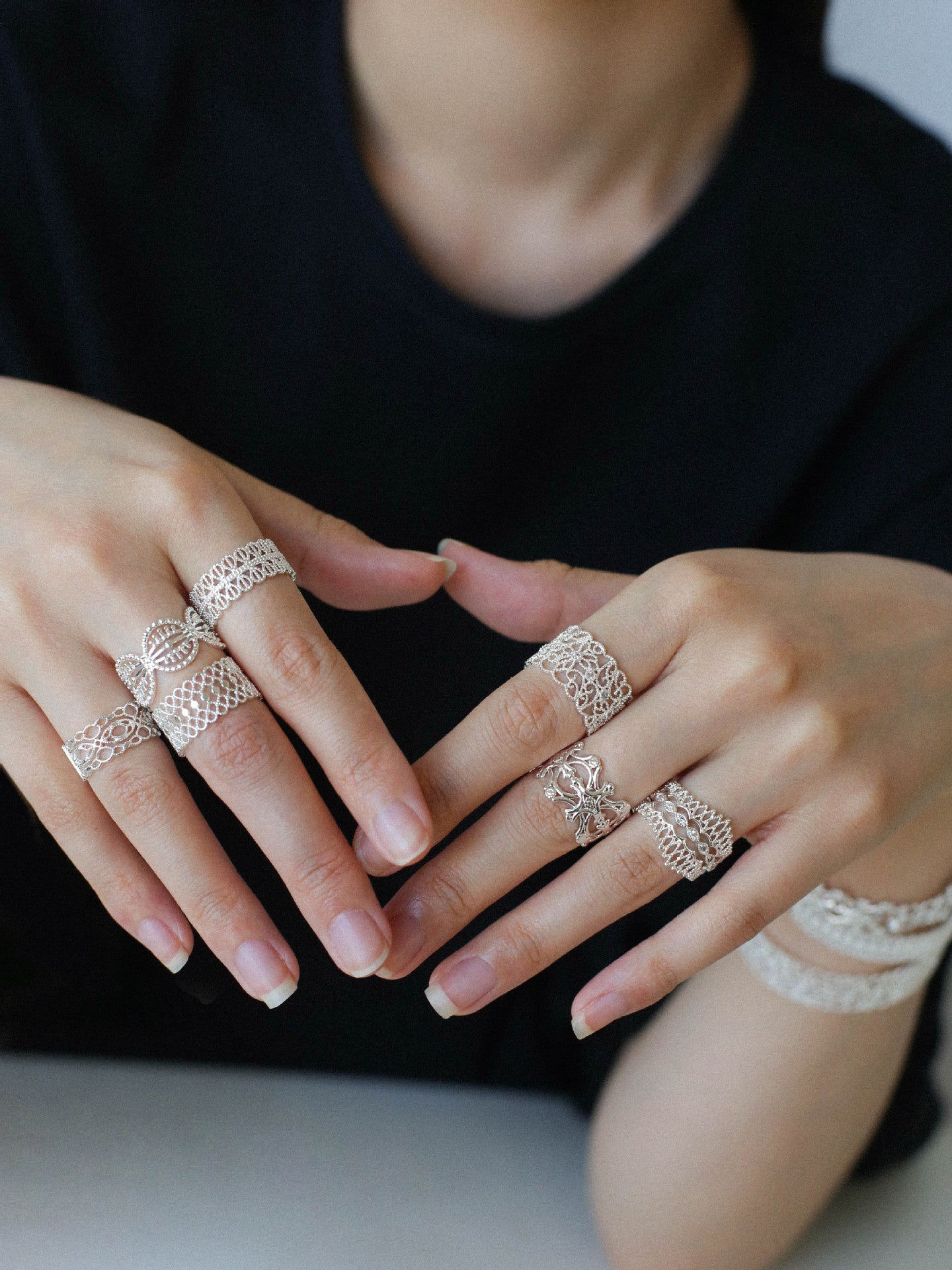 Vintage Palace Lace Filigree Zircon Open Ring - floysun