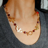 Vintage Peace Dove Pearl Necklace | Short & Long Layered Necklace - floysun