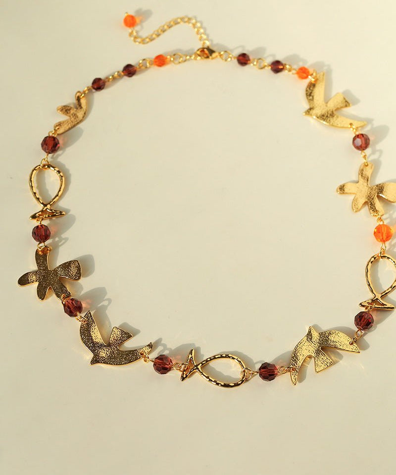 Vintage Peace Dove Pearl Necklace | Short & Long Layered Necklace - floysun