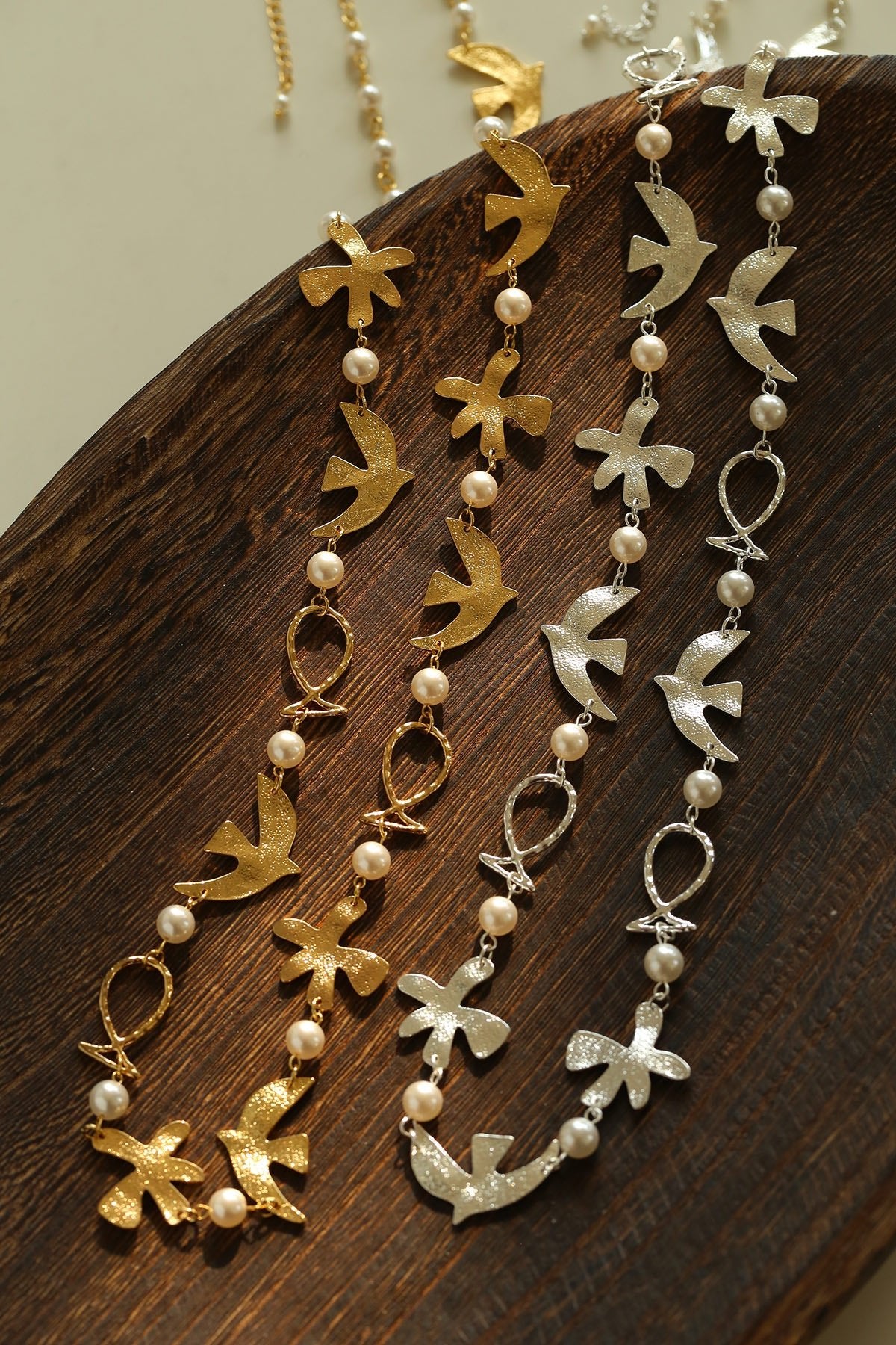 Vintage Peace Dove Pearl Necklace | Short & Long Layered Necklace - floysun