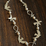 Vintage Peace Dove Pearl Necklace | Short & Long Layered Necklace - floysun