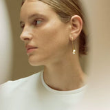 Vintage Pearl - Inlaid Slim Vase Earrings - floysun