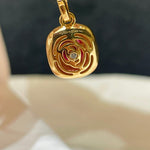 Vintage Pink Lab-Grown Sapphire Cabochon Pendant Necklace - floysun
