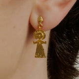 Vintage Poseidon 925 Sterling Silver Dangle Earrings - floysun