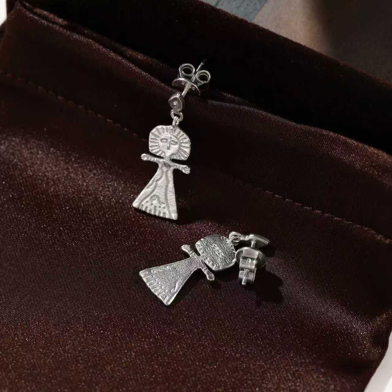 Vintage Poseidon 925 Sterling Silver Dangle Earrings - floysun