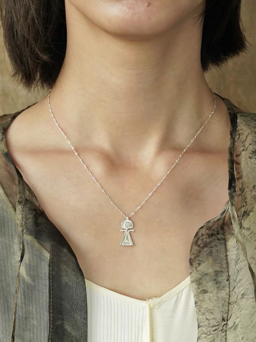Vintage Poseidon 925 Sterling Silver Pendant Necklace - floysun