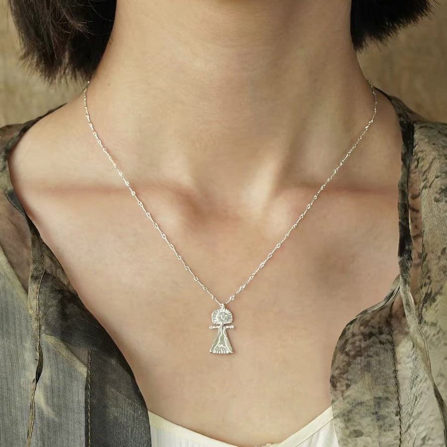 Vintage Poseidon 925 Sterling Silver Pendant Necklace - floysun